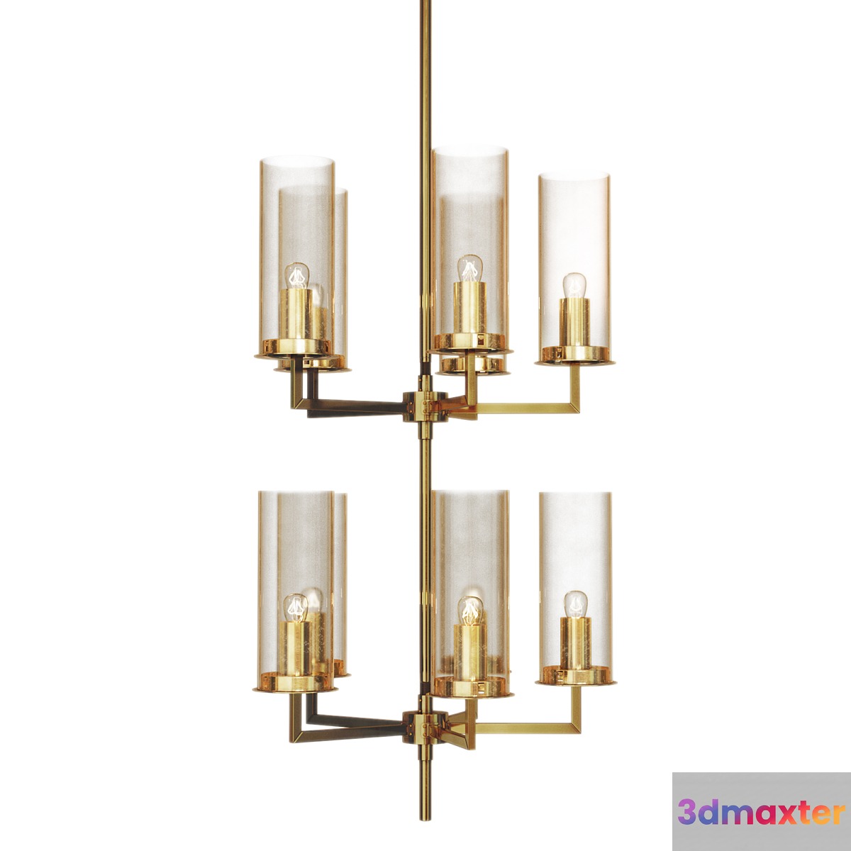 Lamp in Brass and Glass 3D Max