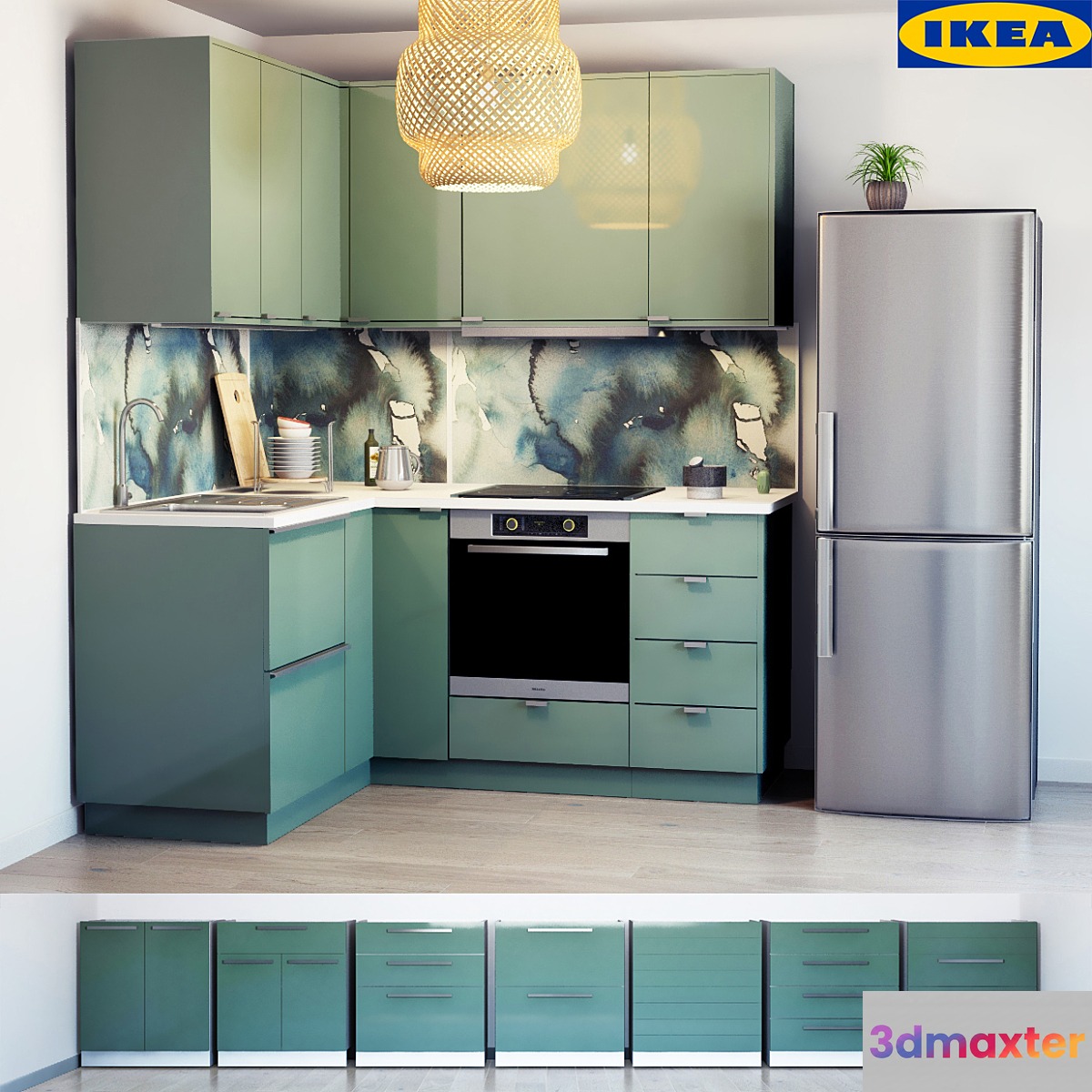 IKEA Kitchen Kallarp 3D Max
