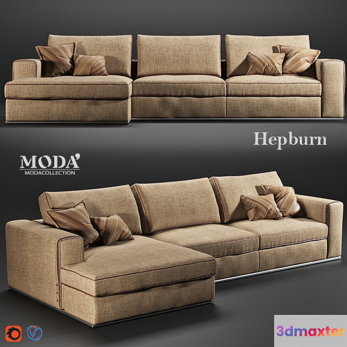 MODA Hepburn sofa 3D Max