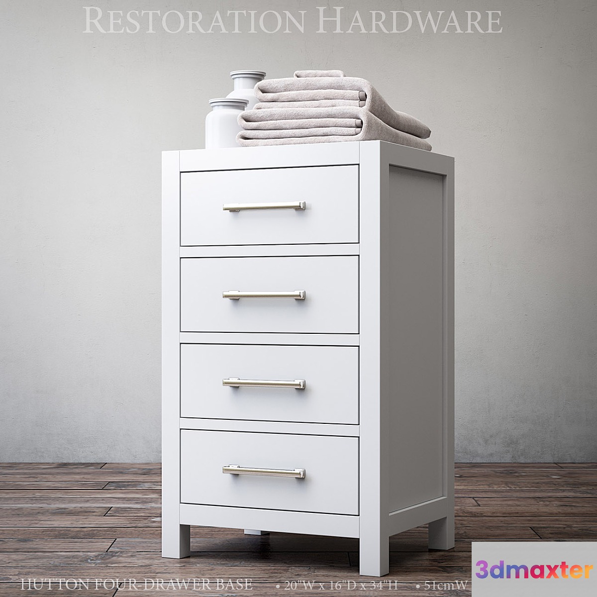 HUTTON FOUR-DRAWER BASE 3D Max