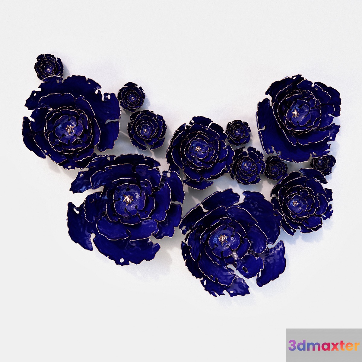 Wall decoration ceramic peony flowers