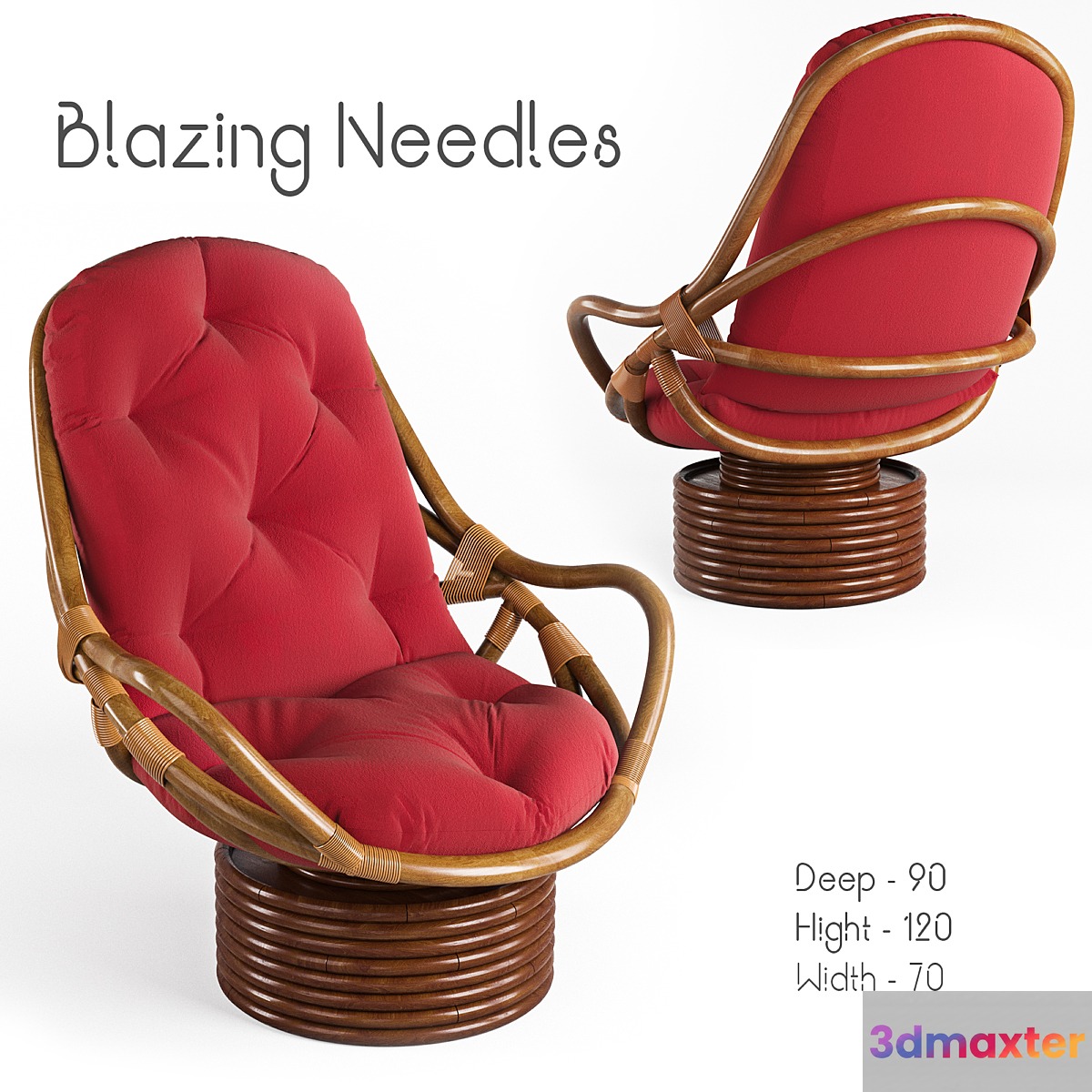 Blazing Needles Chair Cushion 3D Max