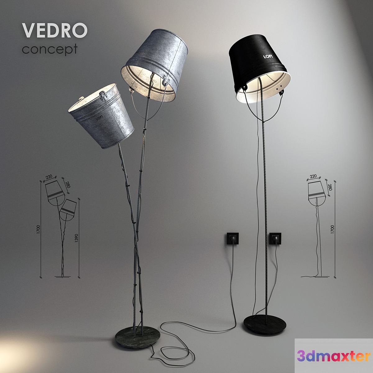 Floor lamps VEDRO concept 3D Max