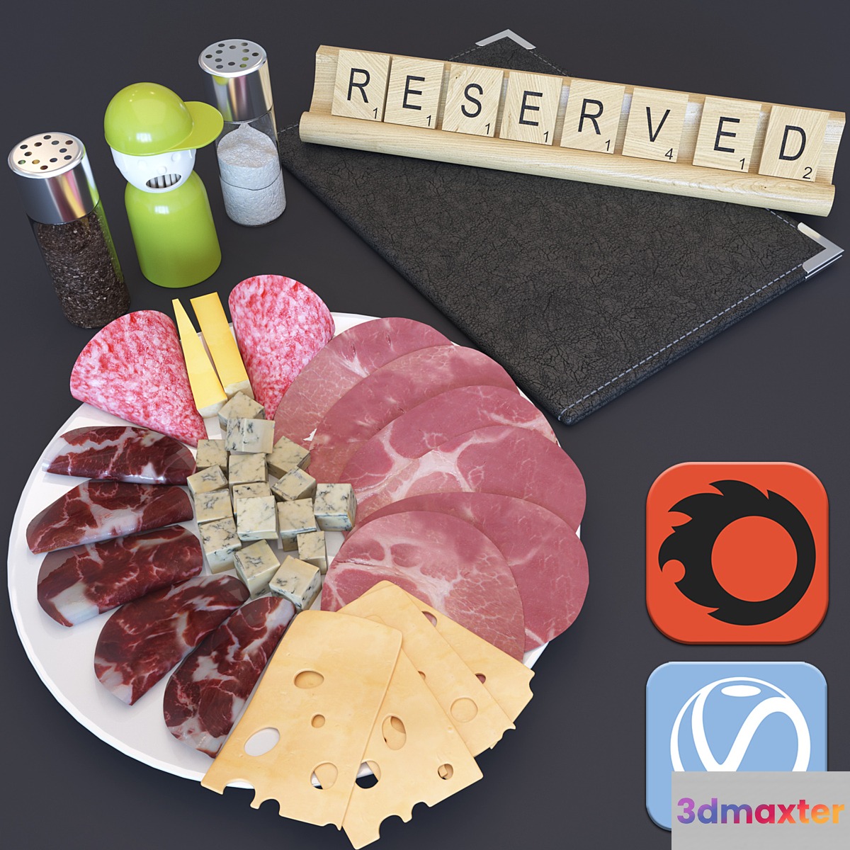 Chesse plate of meat