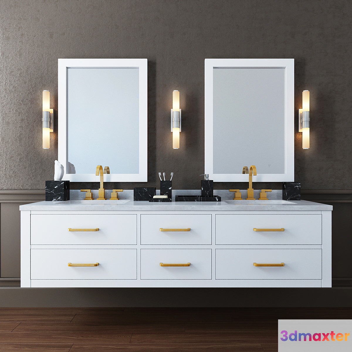 Wall-mounted washbasin HUTTON Restoration Hardware 3D Max