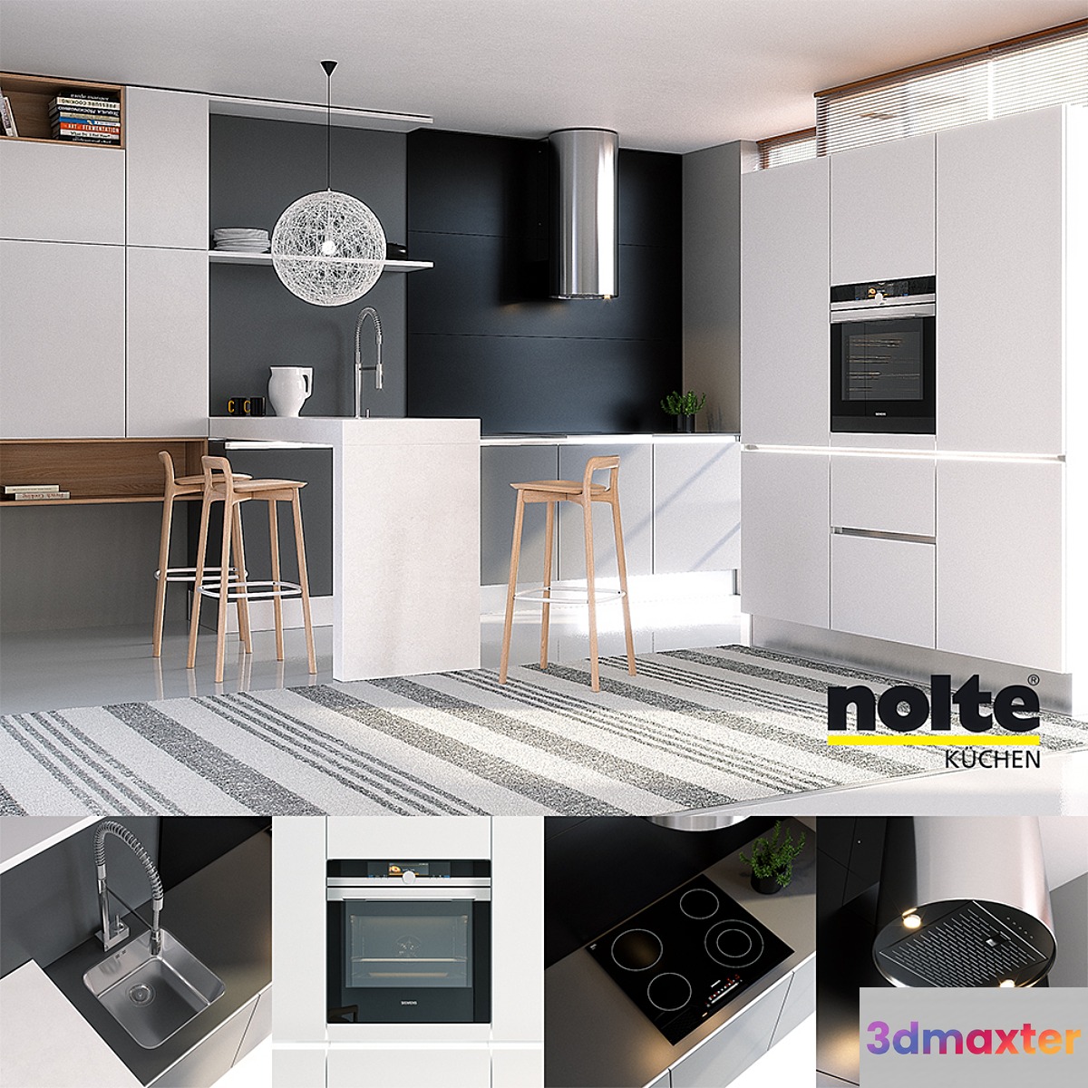 Kitchen NOLTE Glas Tec Satin + Sigma Lack (vray GGX corona PBR) - No.2