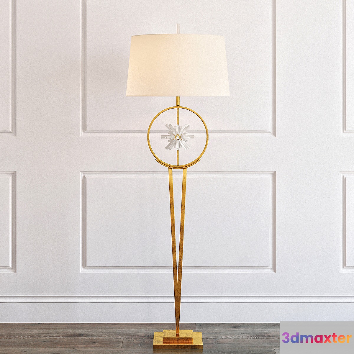 Encircled quartz crystal star floor lamp - No.2