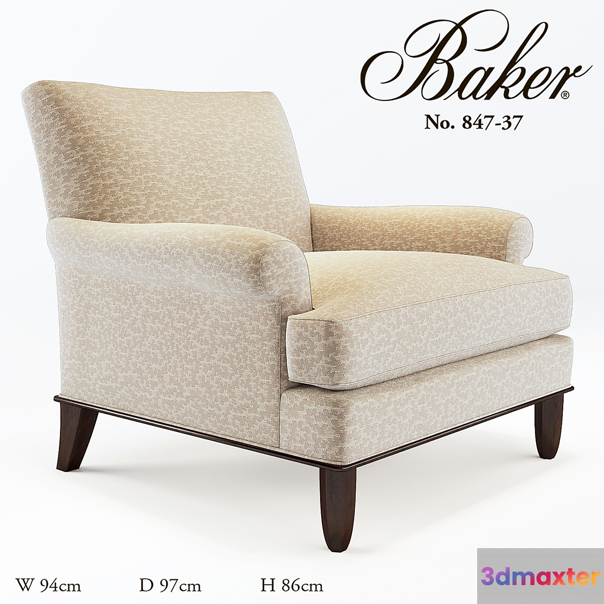 Baker No.847-37 Tight back lounge chair 3D Max