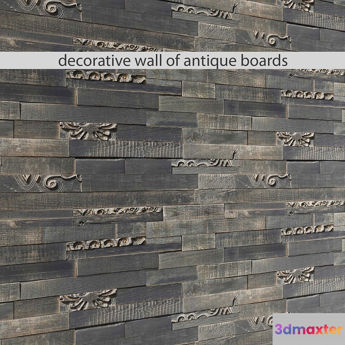 Antik Wood wall wall decor plank panels wooden decor boards wooden wall panel slats carving decor - No.2 3D Max