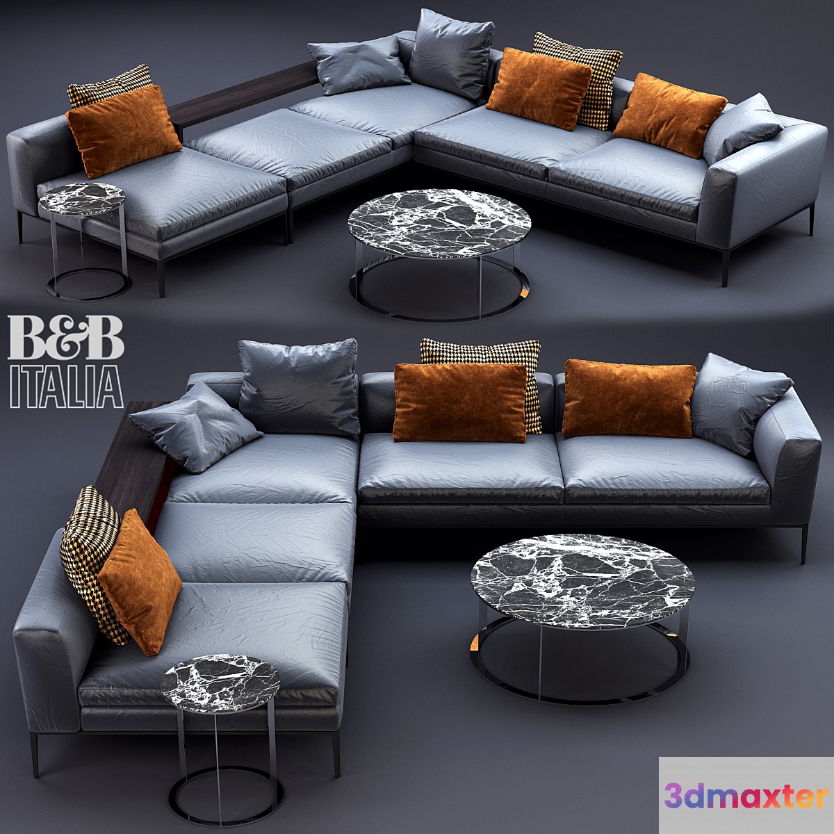 B &B Italia MICHEL Leather Sofa - No.4