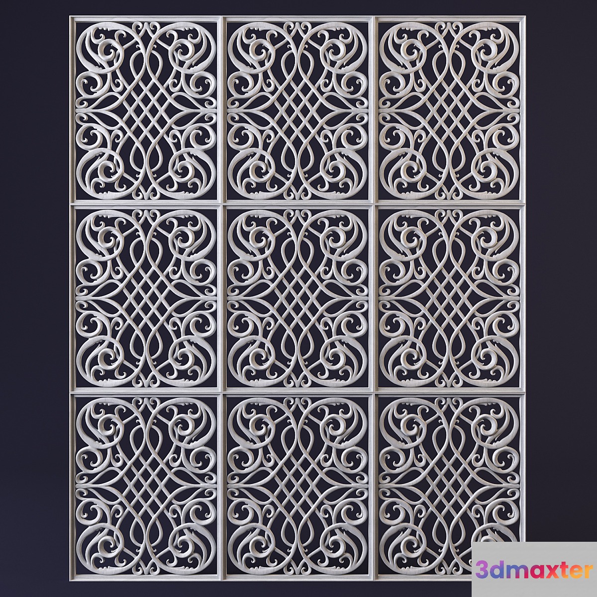 Decorative carved panel 3D Max