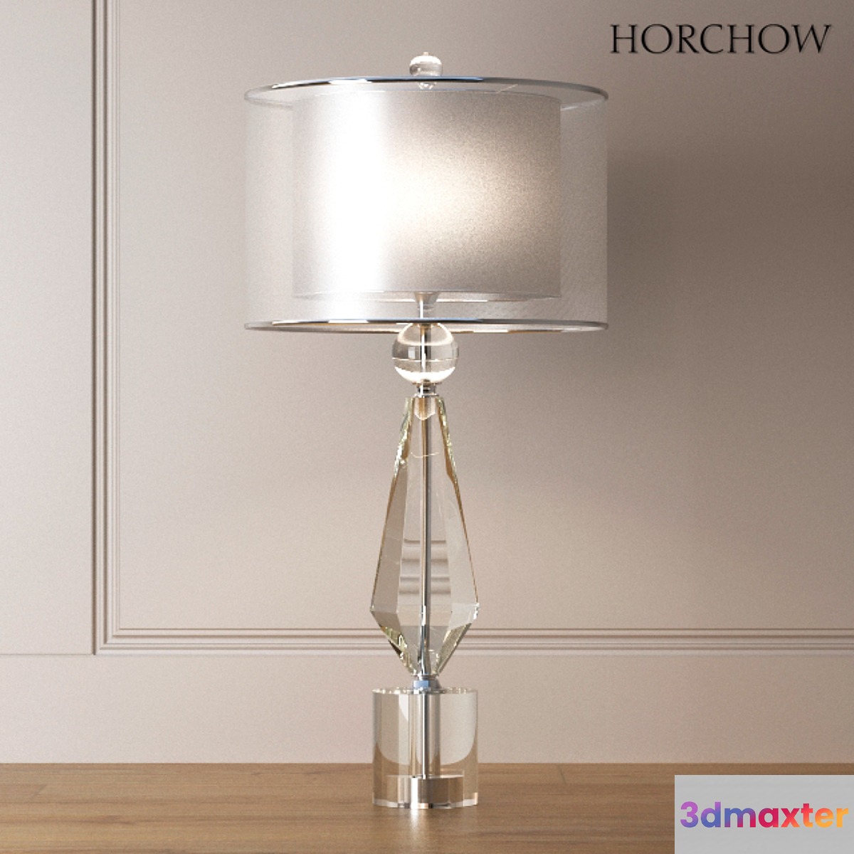Double Shade Crystal Lamp 3D Max