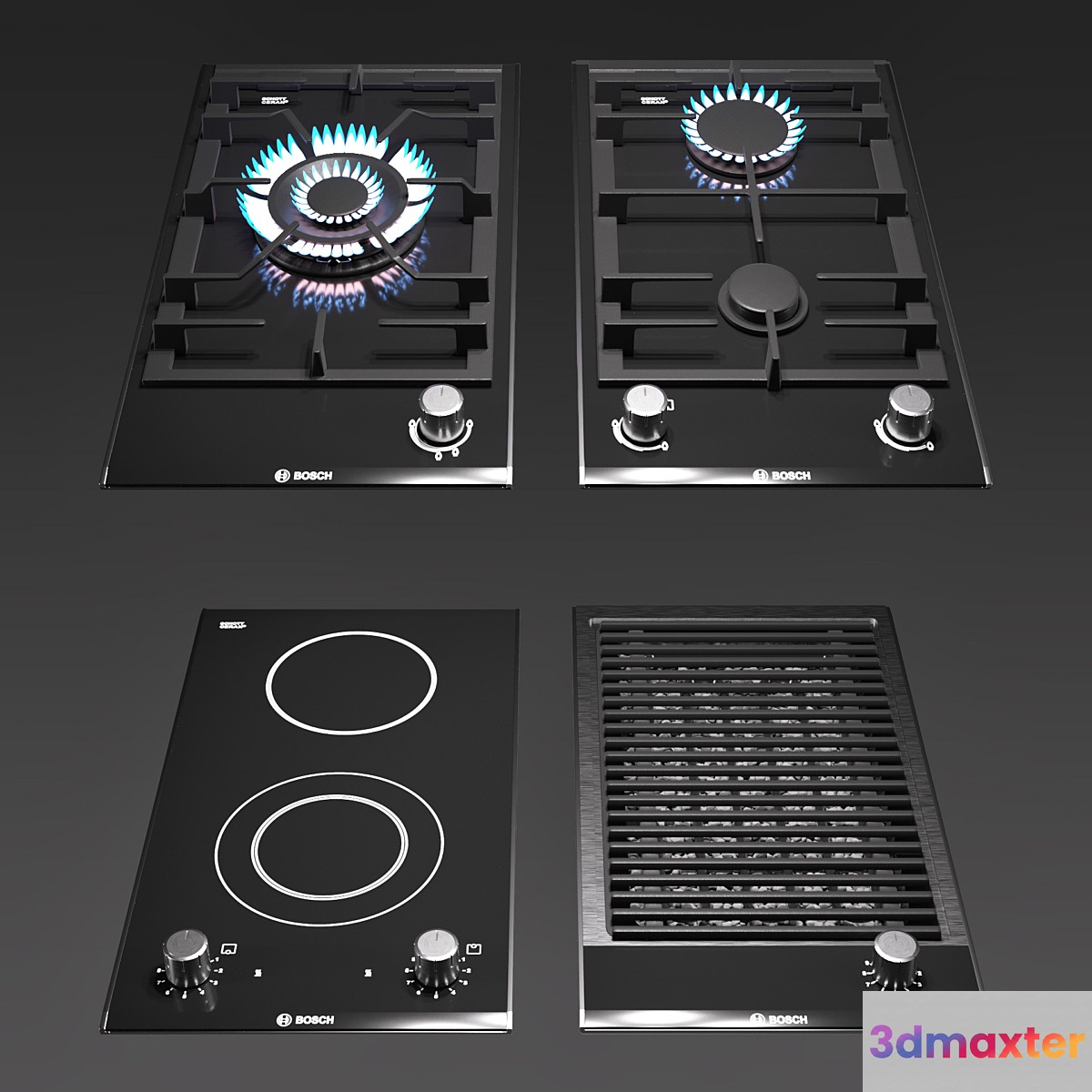 Gas hob BOSCH Domino 3D Max