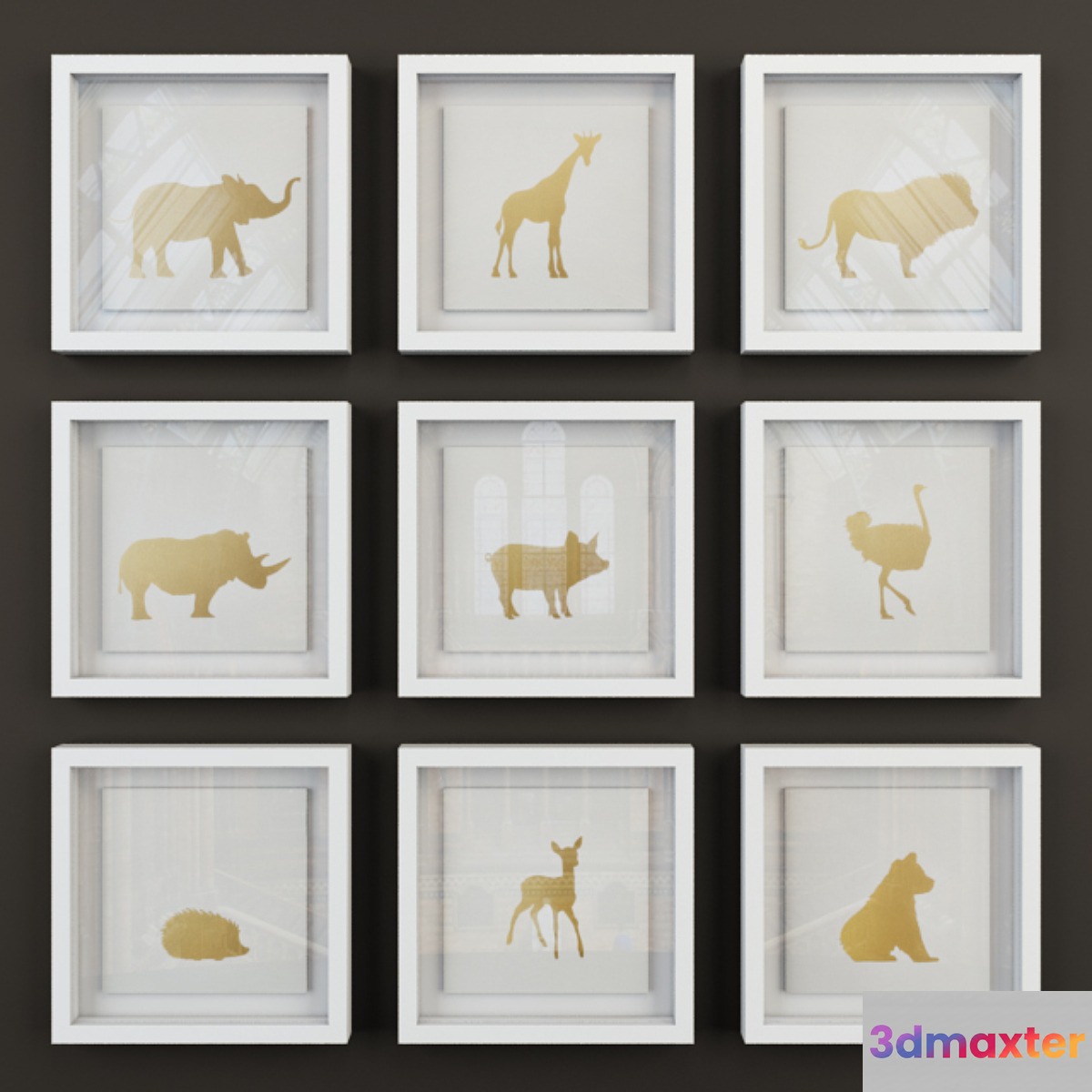 ANIMAL SILHOUETTE METALLIC FOIL ART