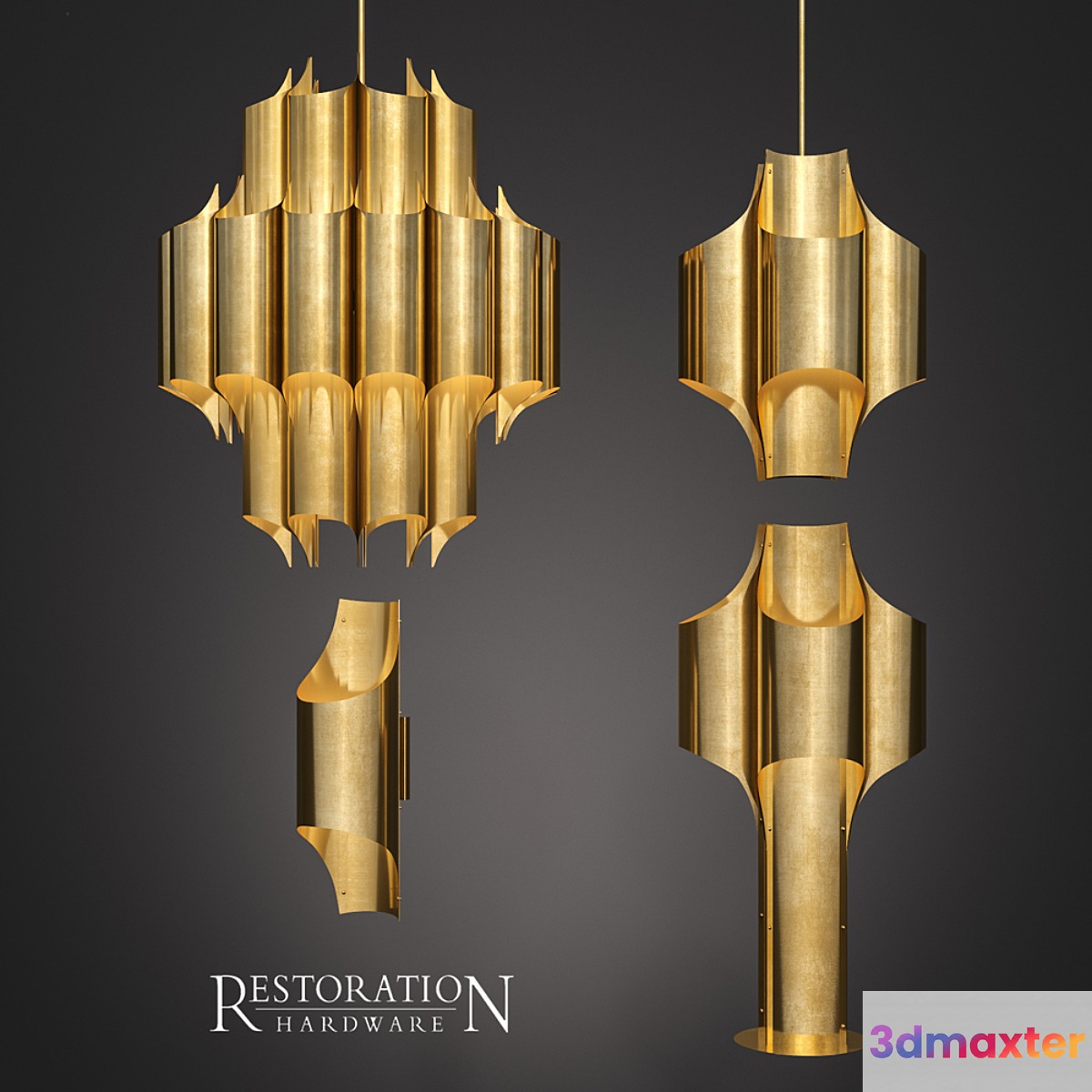 Lighting Collection Cathedral brass Restoration Hardware 3D Max