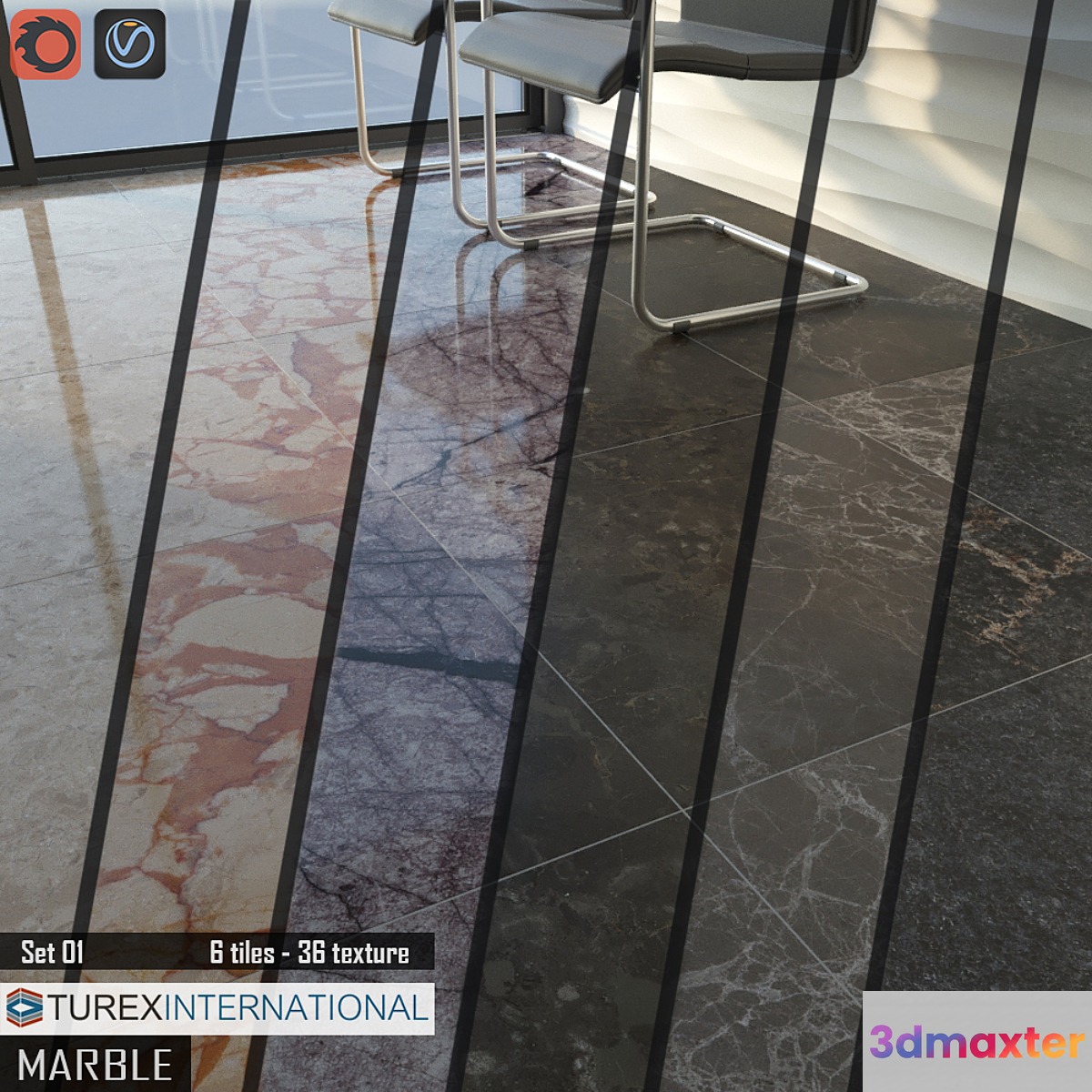 TUREX INTERNATIONAL Marble Tiles Set 01