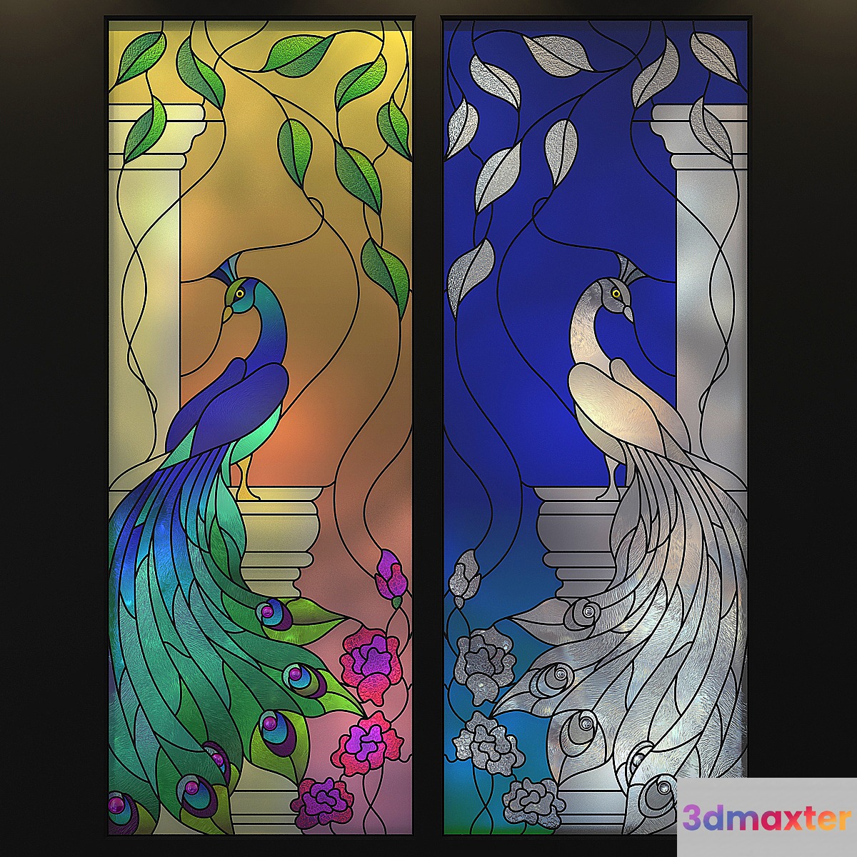 Stained Glass Peacock - No.7