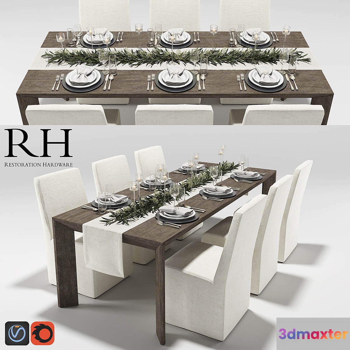 Arles Dining Set 3D Max