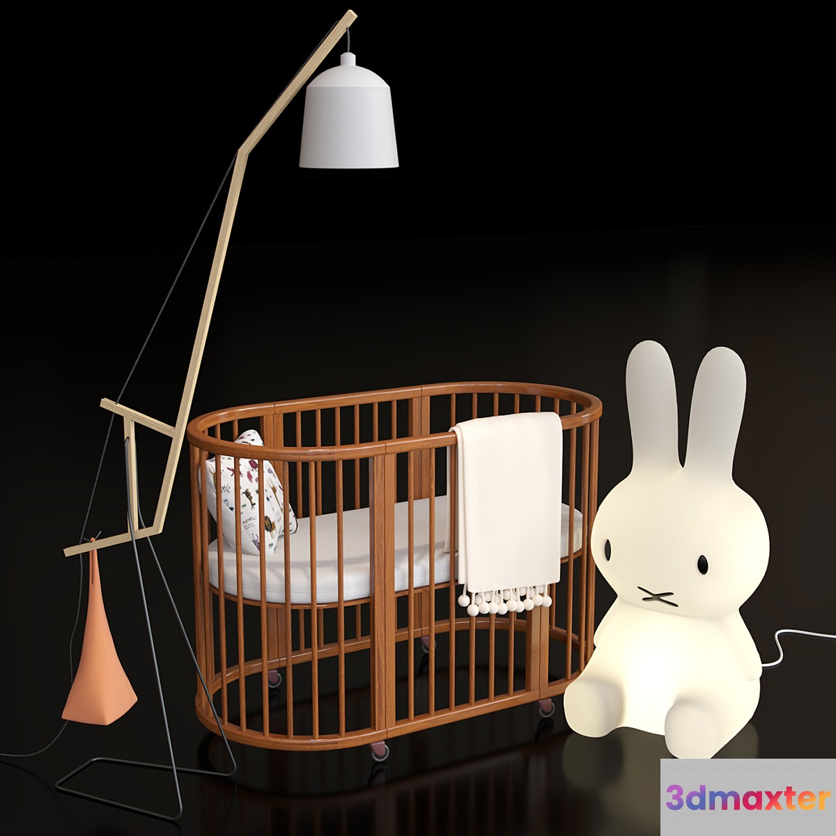 Crib Bed. Miffy-Amelung floorlamp 3D Max