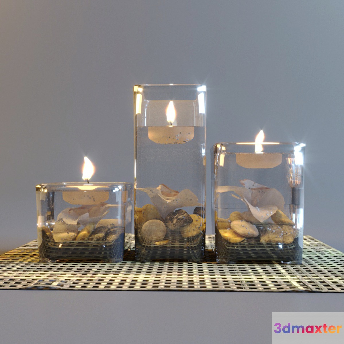 Decorative candles 3D Max
