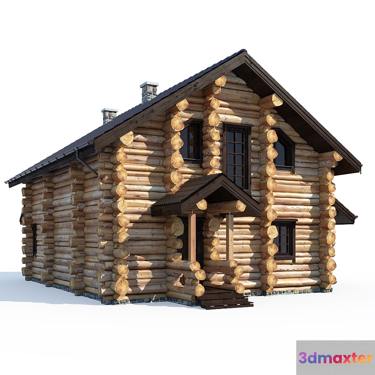 Wooden bath. Wild frame. 3D Max
