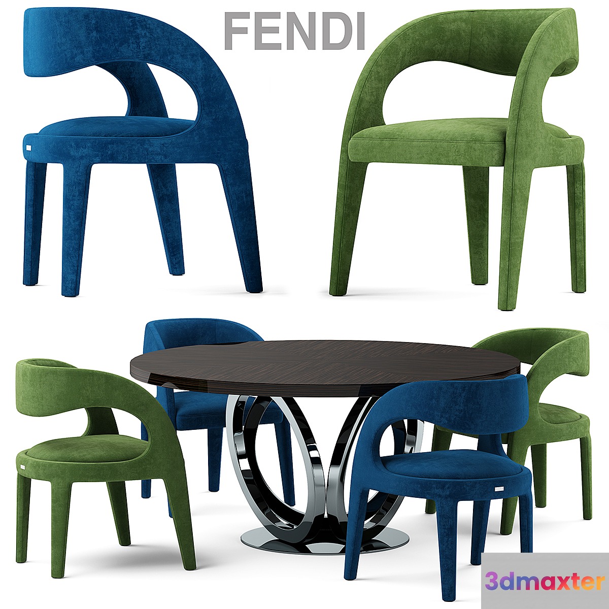 Table and chairs fendi casa Berenice Chair - No.2