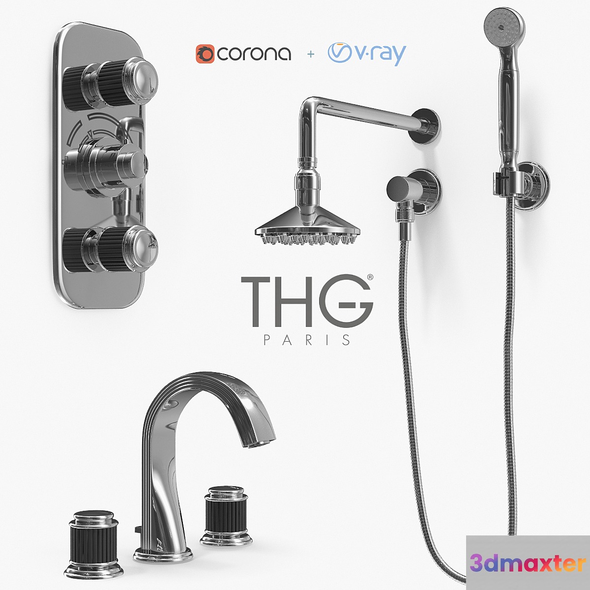 THG Paris - Jaipur shower set 3D Max