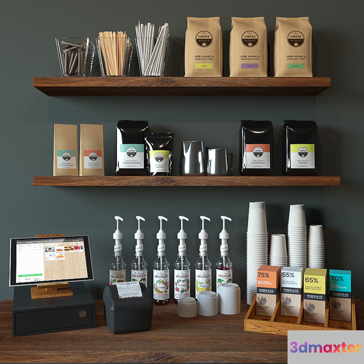 Coffee Shop Set 3D Max