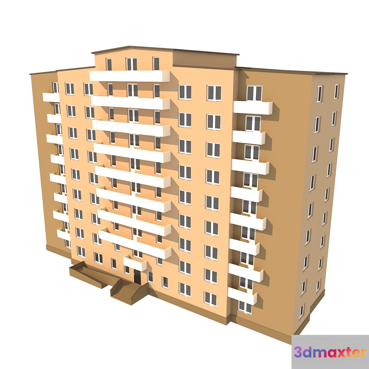 Multi-storey residential building 3D Max