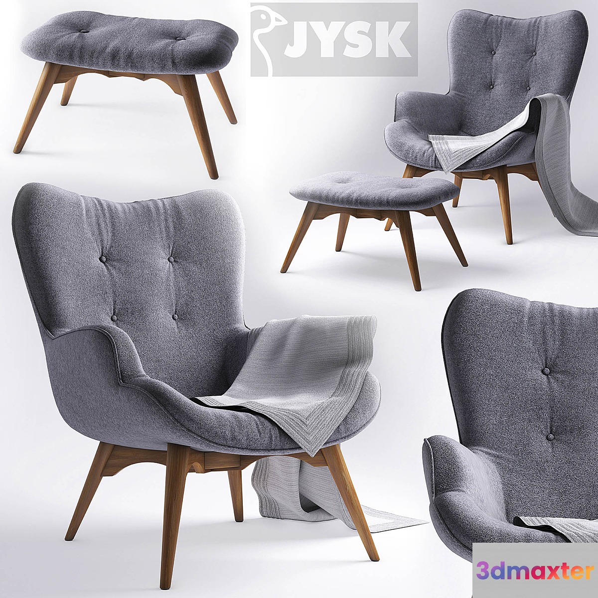 Armchair with pouf - jysk EJERSLEV