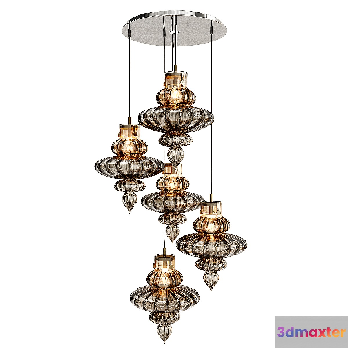 HEATHFIELD & CO BASILICA 5 LIGHT PENDANT 3D Max