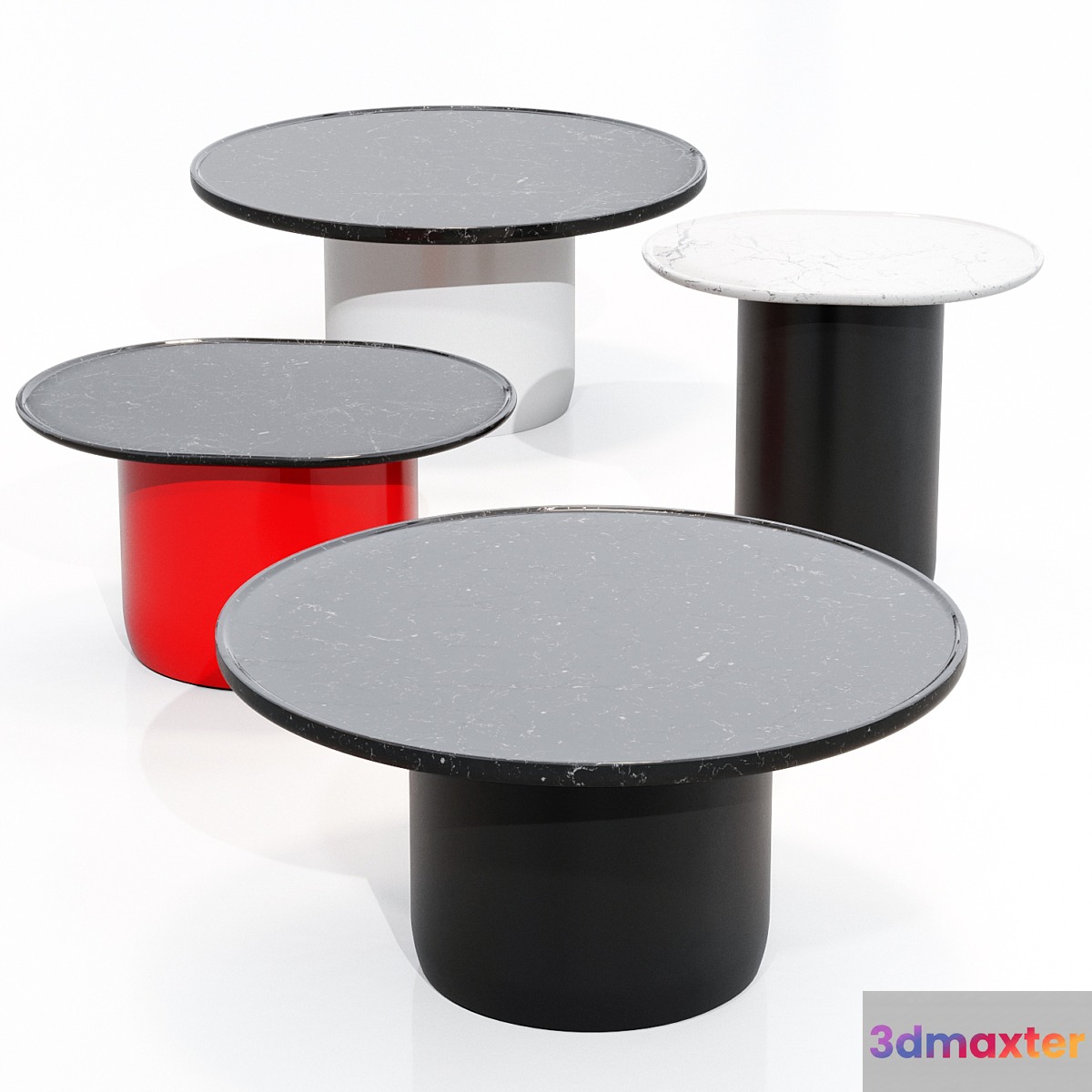 Button Tables set by B&B Italia 3D Max