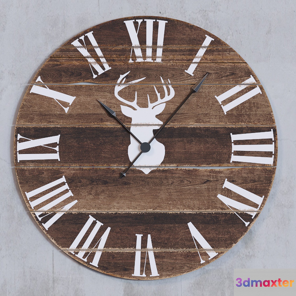 Deer Silhouette Wall Clock 3D Max