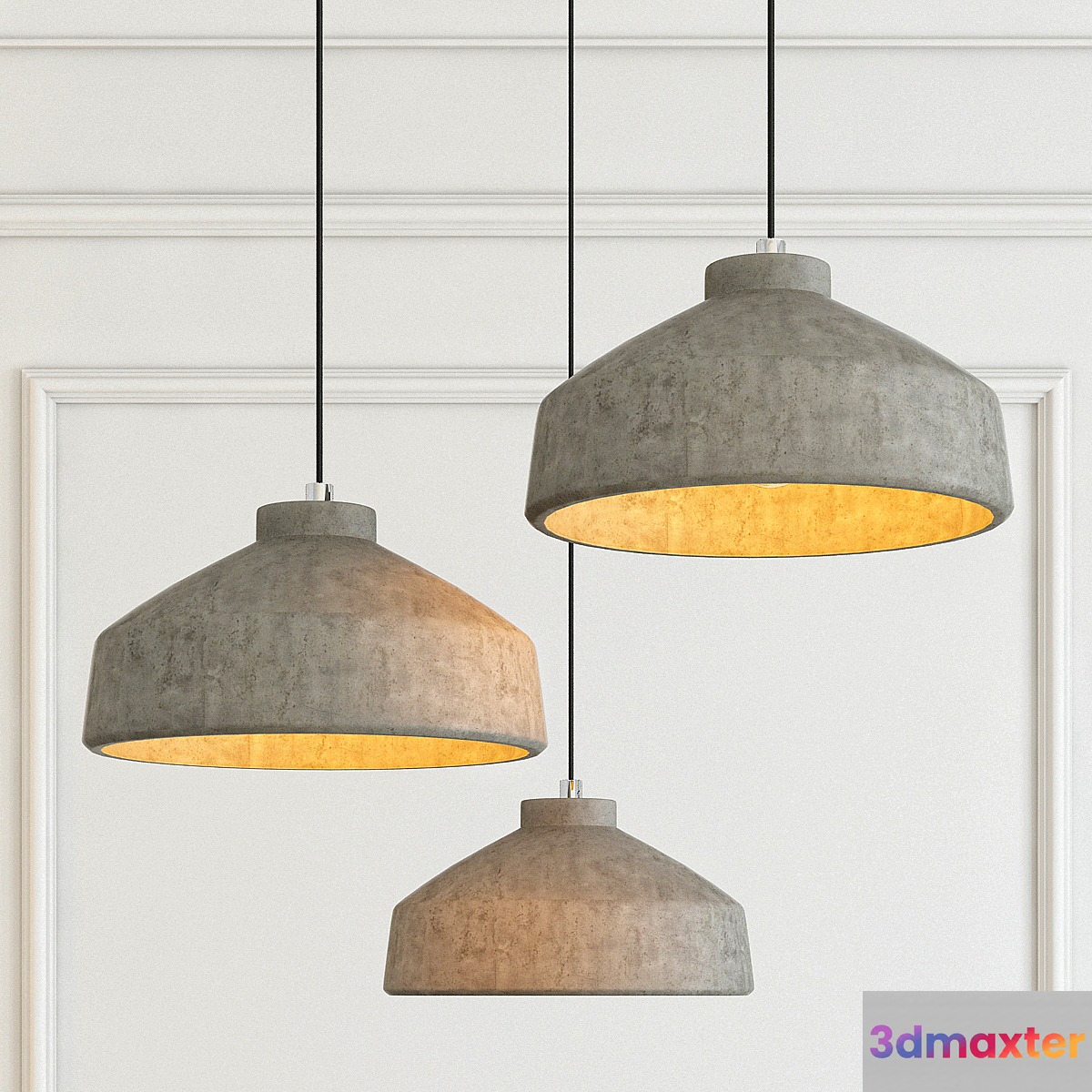 Modern cement lights 04 3D Max