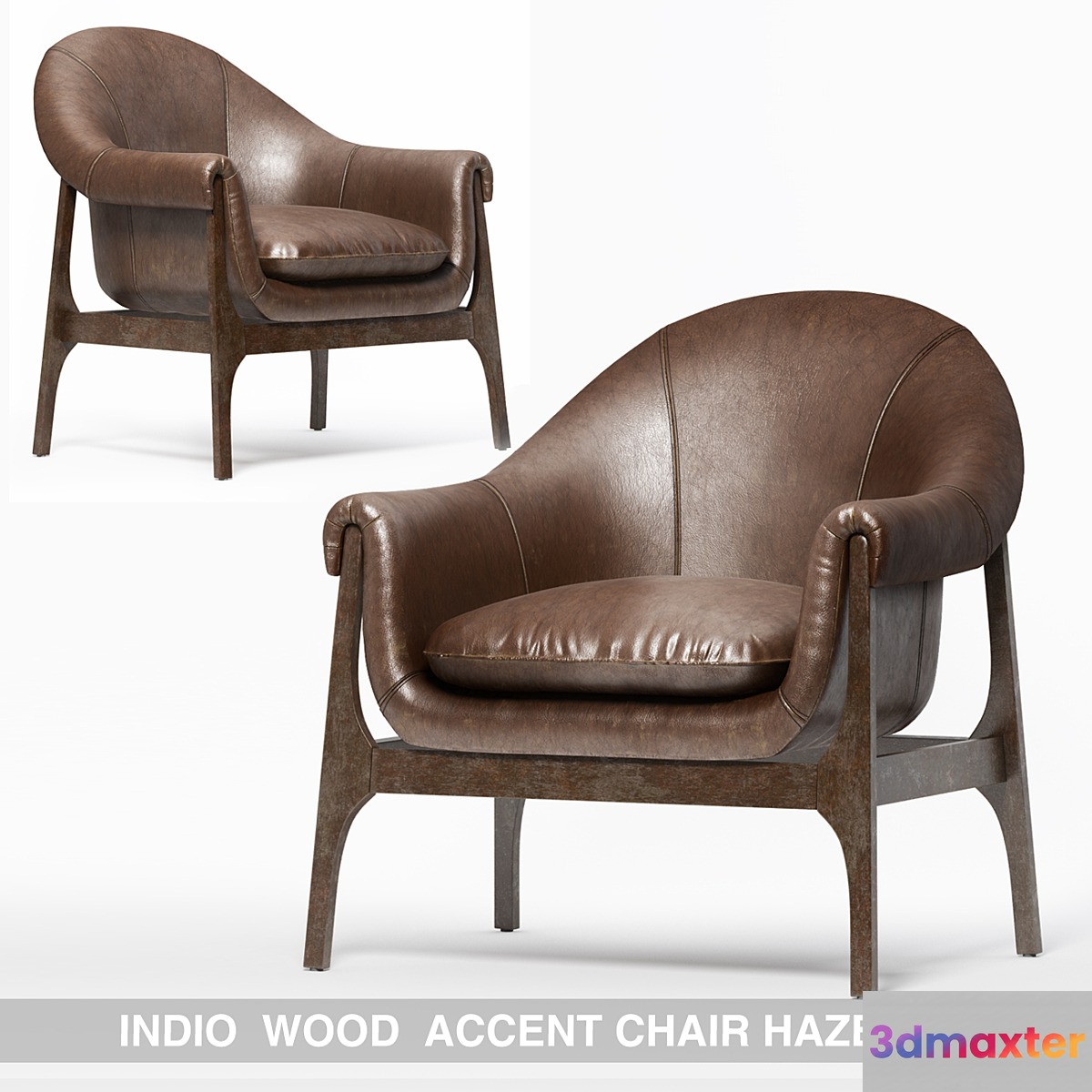 INDIO WOOD ACCENT CHAIR IN HAZE 3D Max