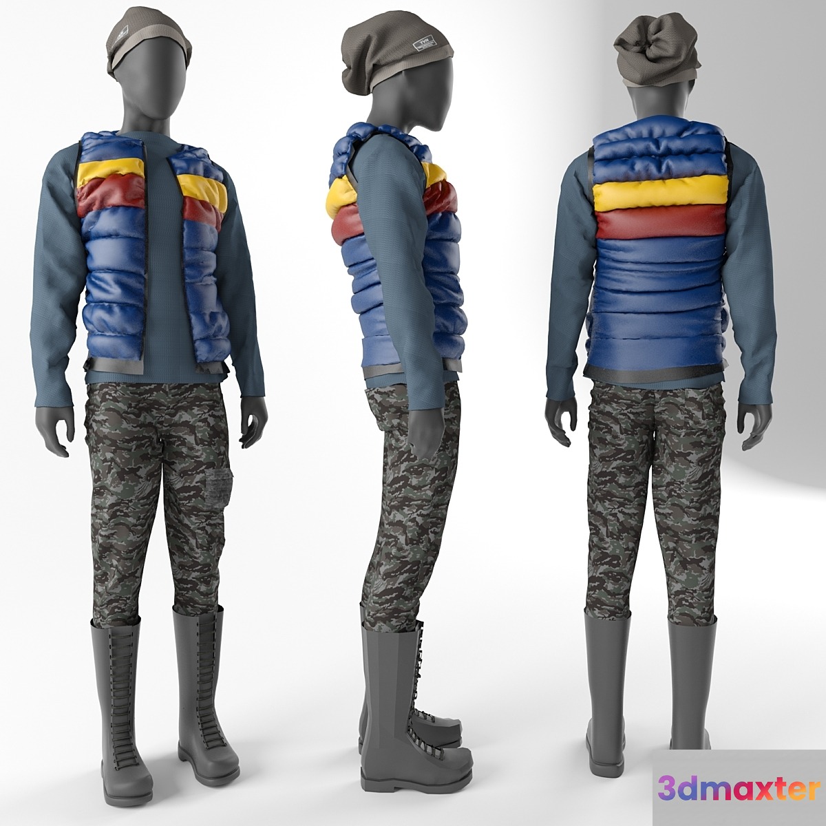 Mannequin in a waistcoat 3D Max