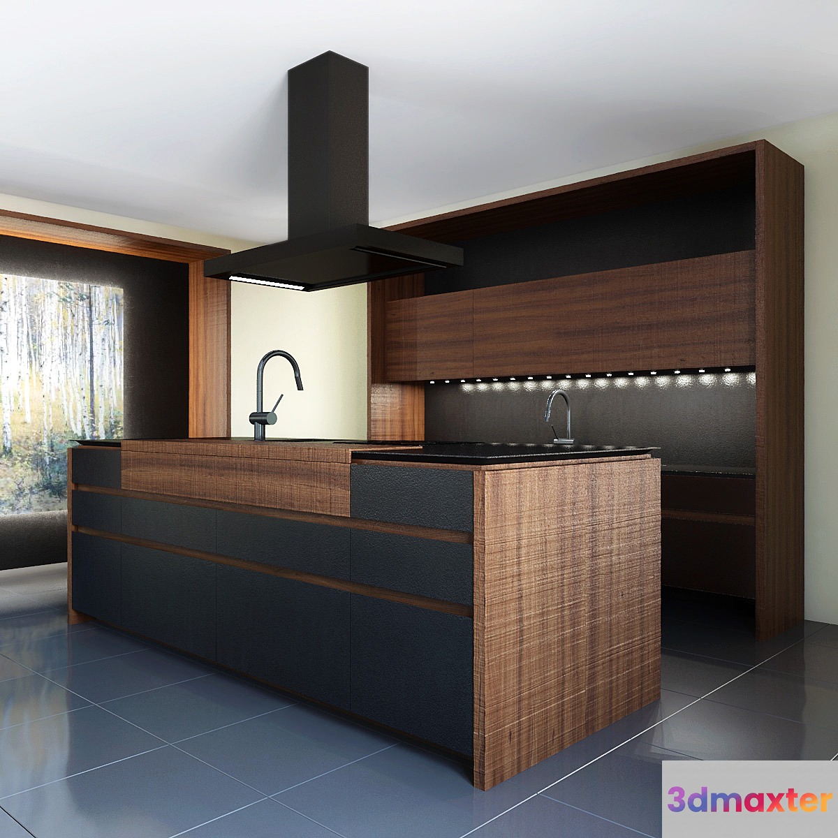 Kitchen Wind Cemento Eta Noir
