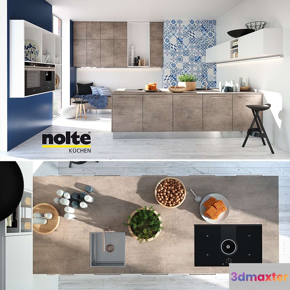 Kitchen NOLTE Stone (vray GGX corona PBR)