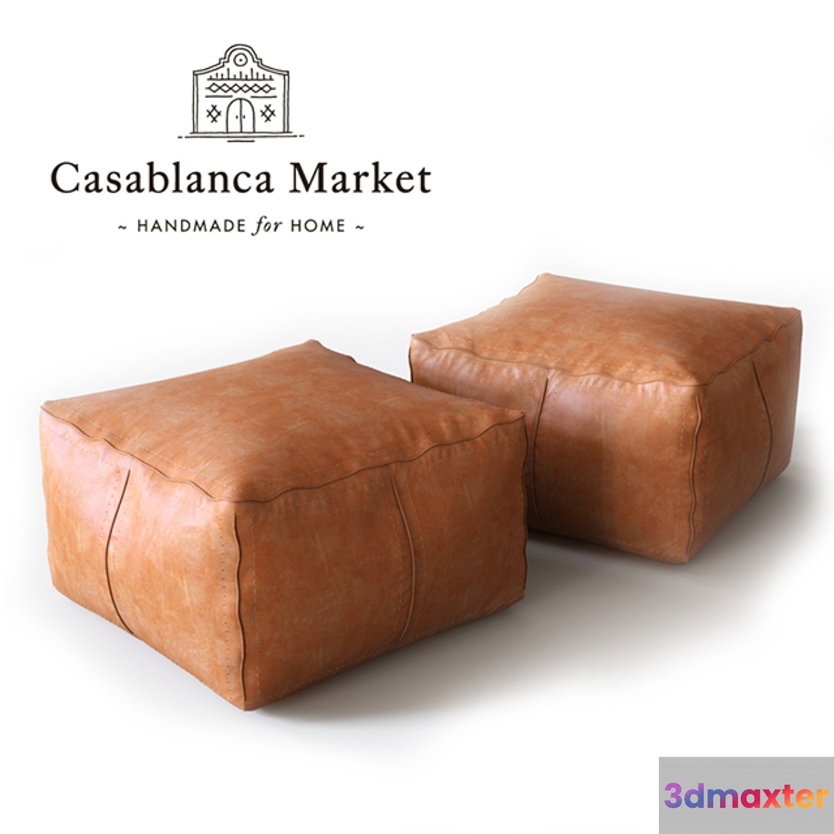 Moroccan Contemporary Leather Pouf 3D Max