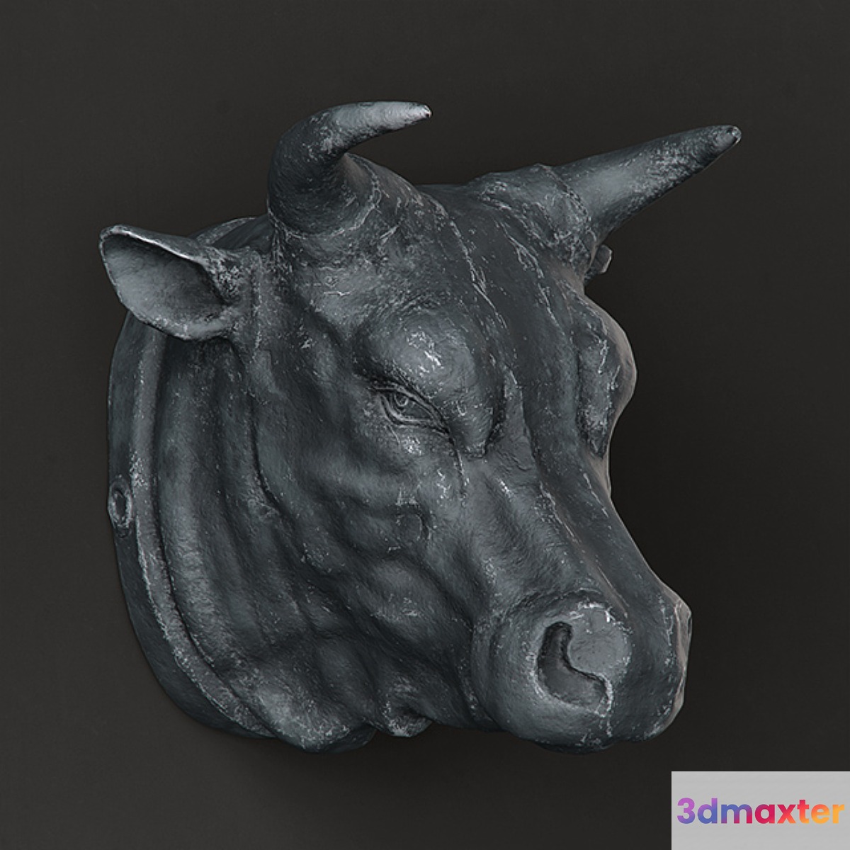 RH CIRCA 1900 CAST METAL BULL'S HEAD 3D Max