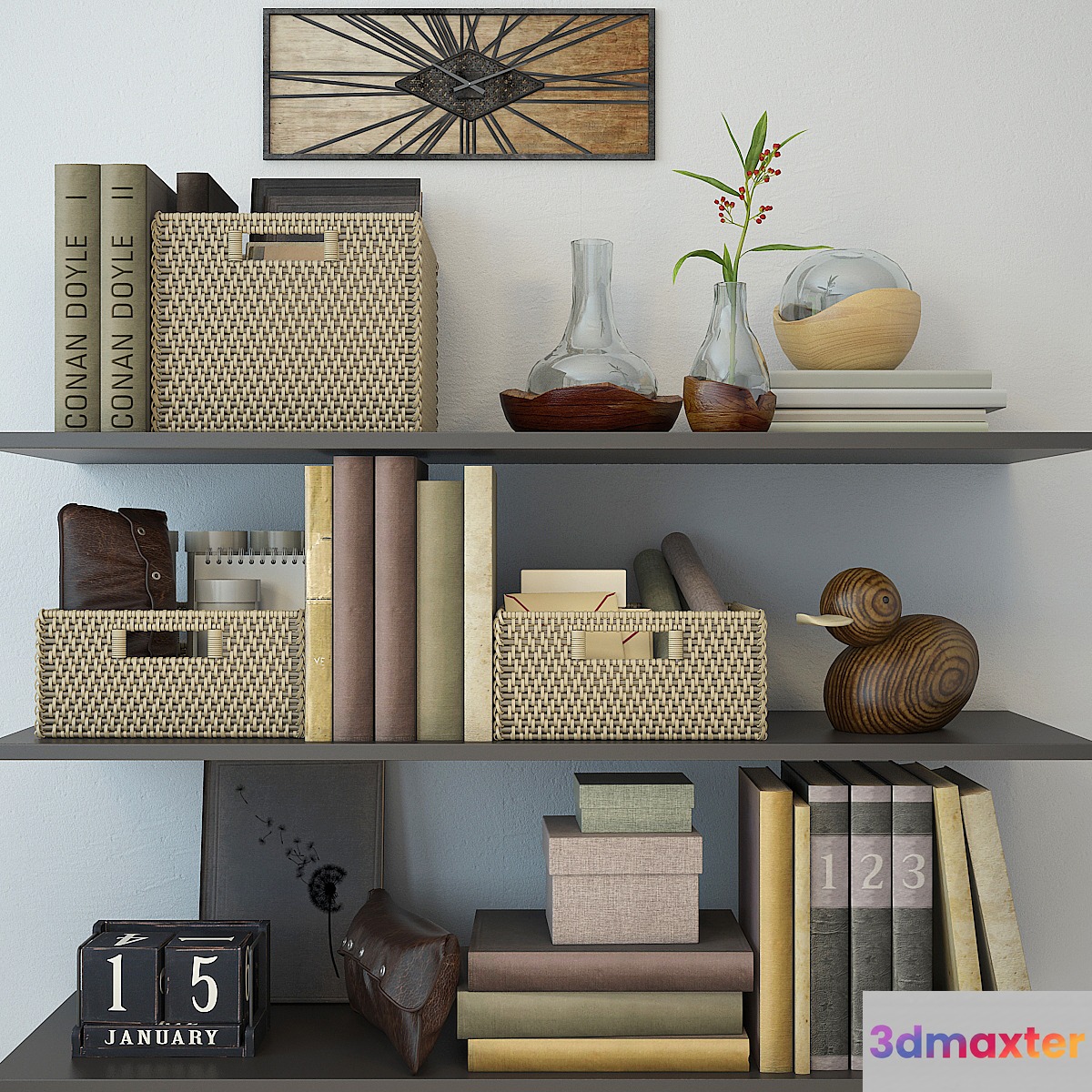 Decor brown color 3D Max