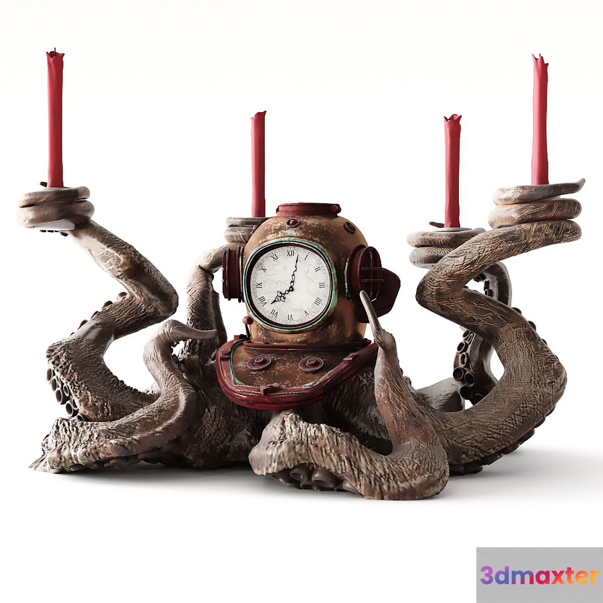 Clock and candlestick Octopus