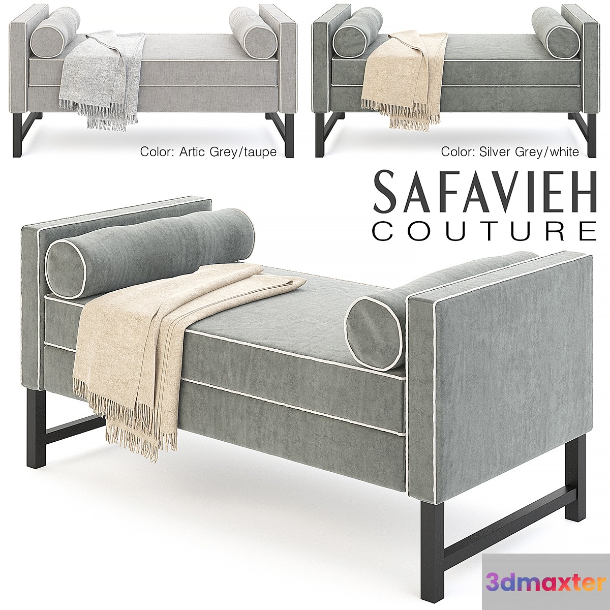SAFAVIEH ANTON COTTON BLEND SETTEE 3D Max