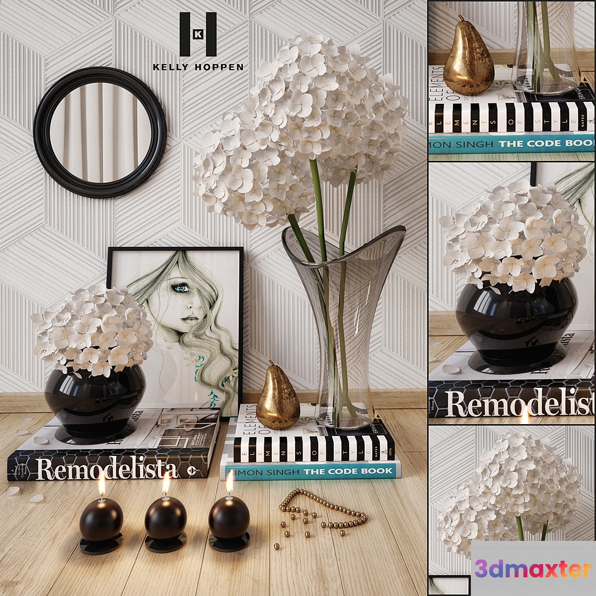 Decorative set by Kelly Hoppen 3D Max