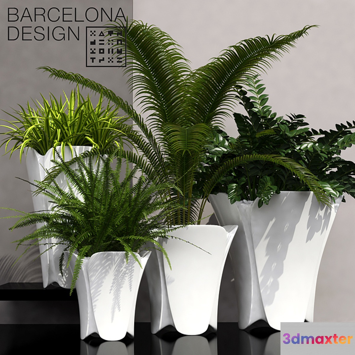 Barcelona design flowerpots set 02 - No.3