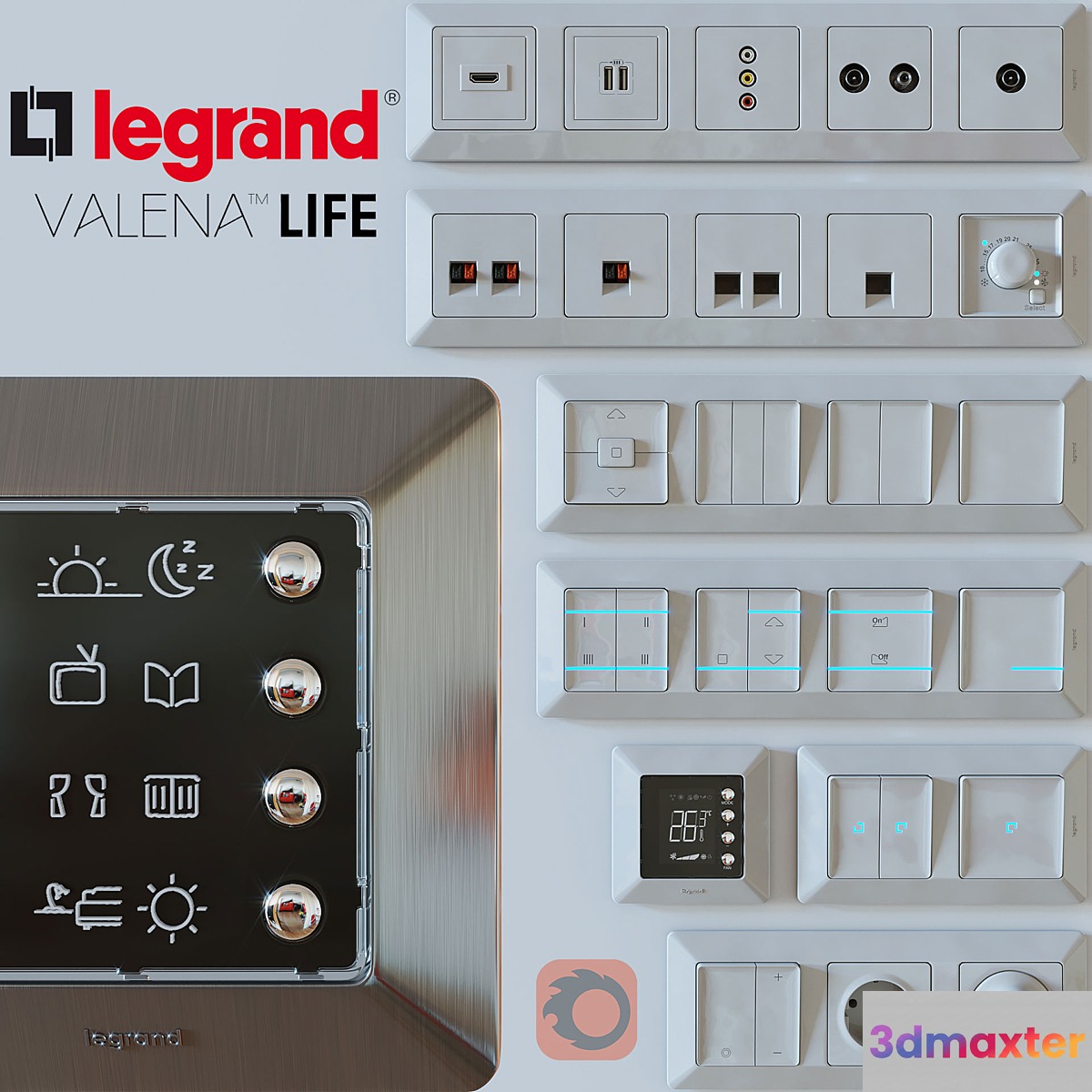 Legrand Valena Life 3D Max