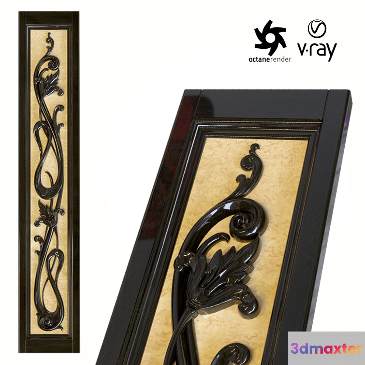 Wooden carved element