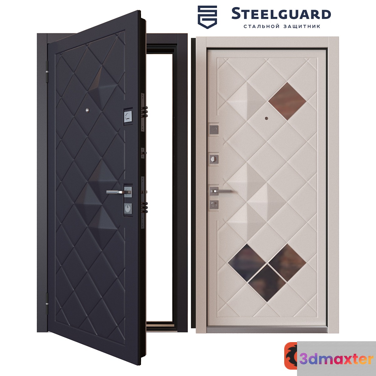 Input metal door SteelGuard Luxor 3D Max