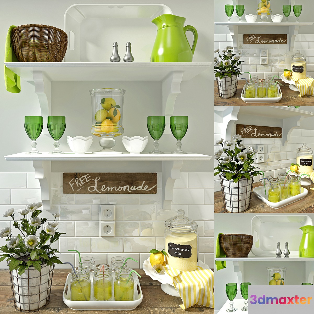 A set of kitchen decor