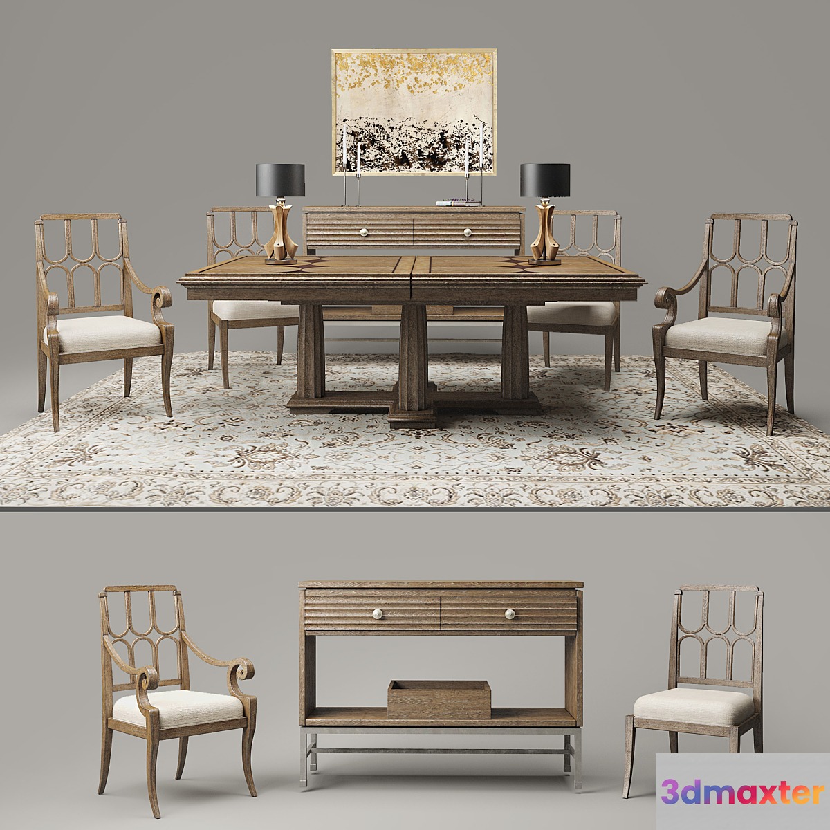 Dining table and chairs the firm Stanley Furniture